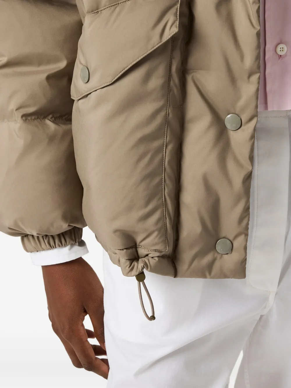 Miu Gewatteerd jack met ringkraag Beige