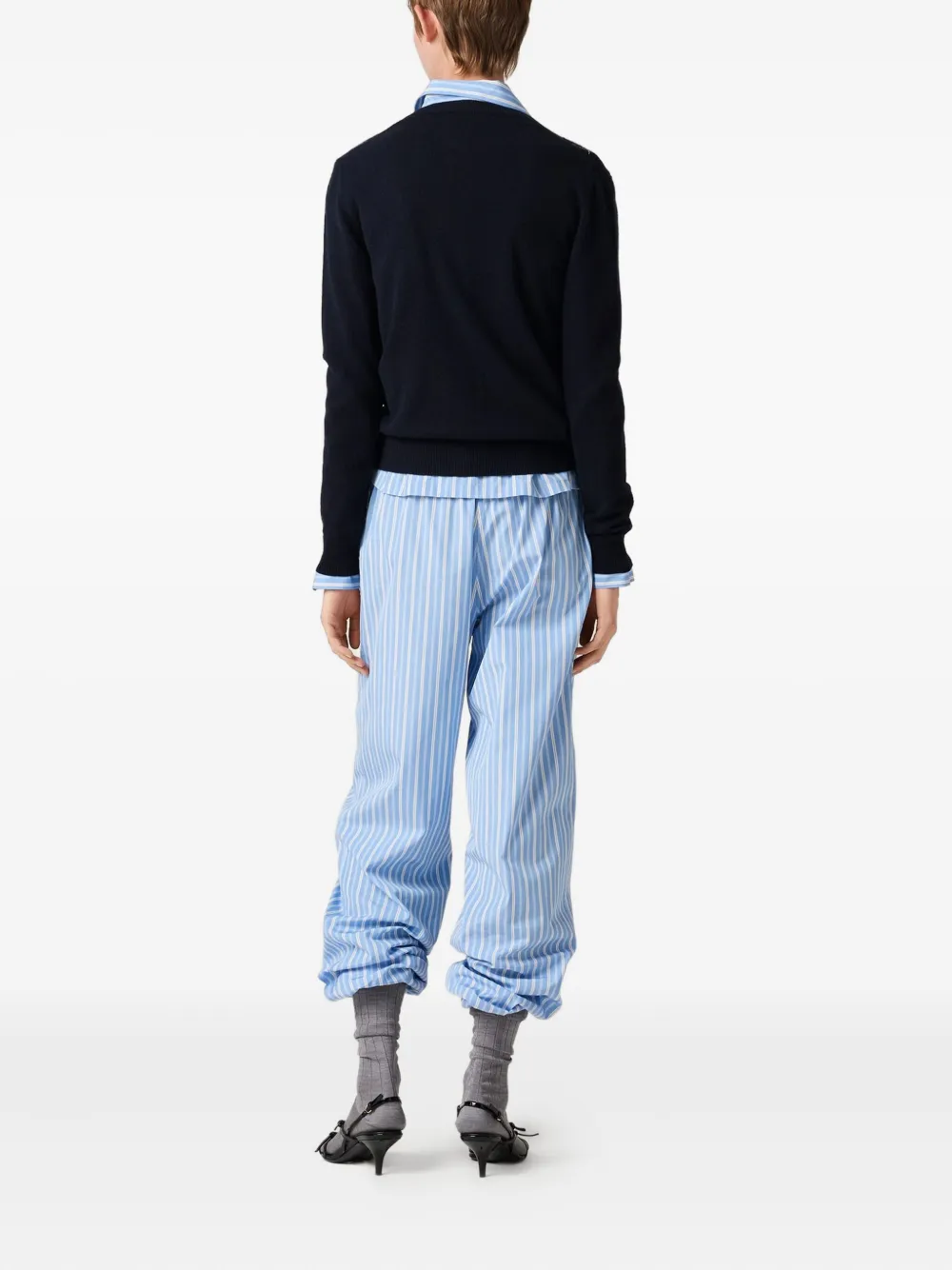 Miu Intarsia vest Blauw
