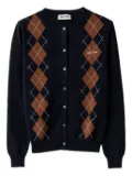 Miu Miu argyle intarsia-knit cardigan - Blue