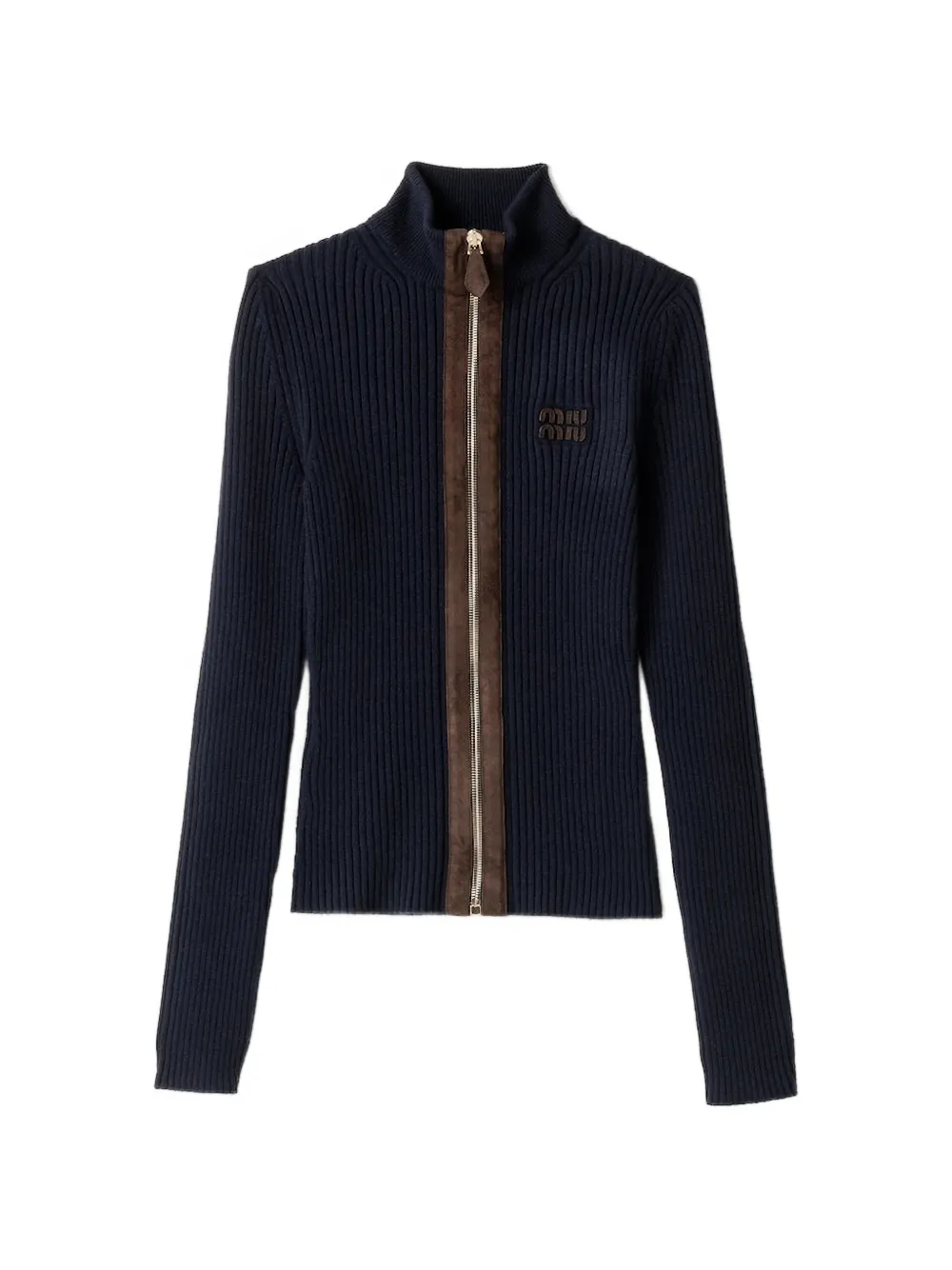 Miu Miu Cardigan con zip - Blu
