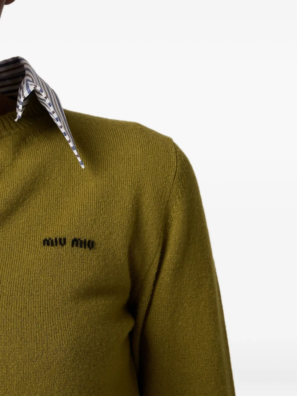 Miu Vest met afneembare kraag Groen