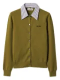Miu Miu detachable-collar cashmere cardigan - Green