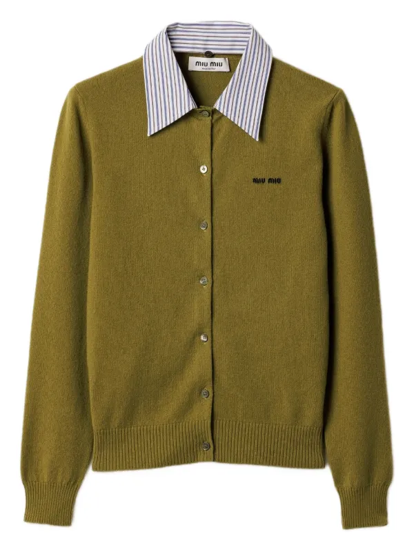 トップス miumiu/layered knit cardigan Women's Knitted cashmere and silk cardigan | MIU MIU | 24S