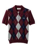 Miu Miu argyle intarsia-knit sweater - Red