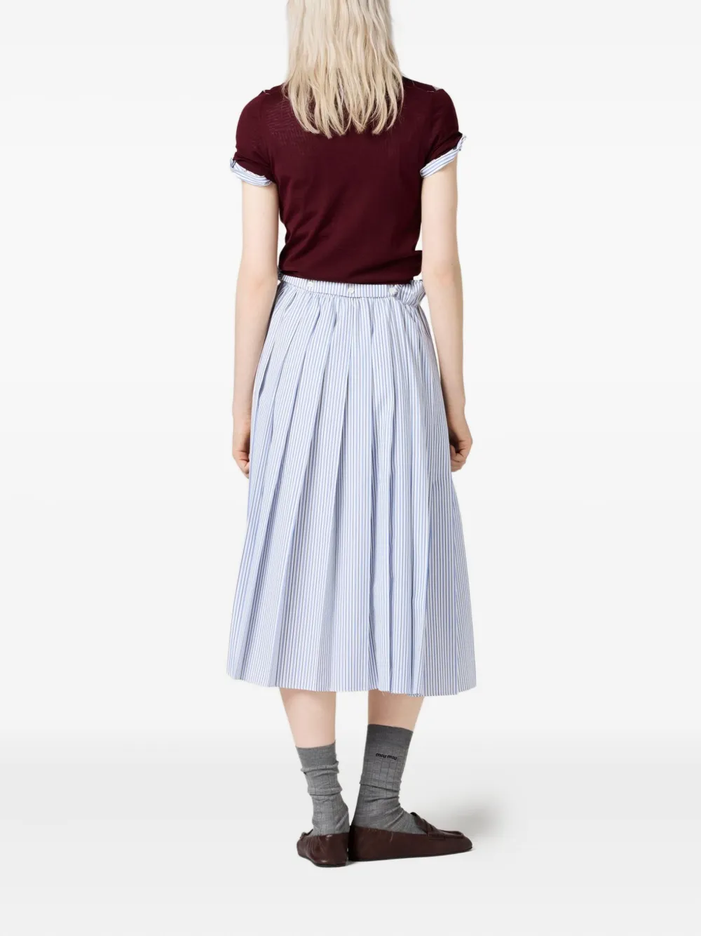 Miu Genbreide trui met argyle intarsia Rood