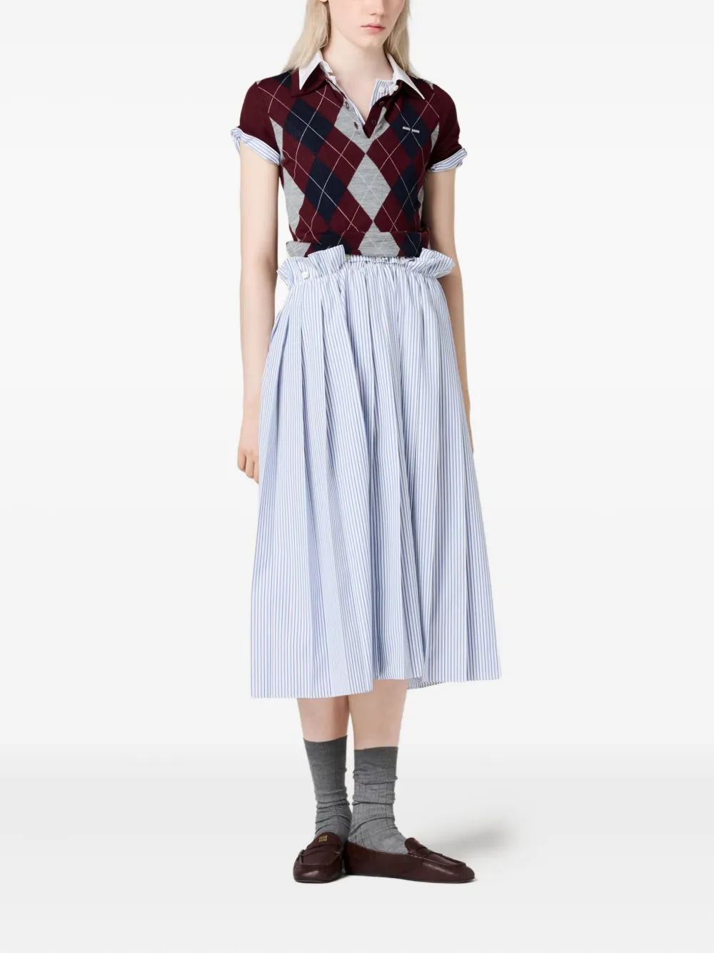 Miu Miu argyle intarsia-knit sweater | Knitted Sweaters | Image 2