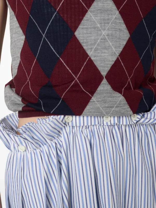 miumiu セーター ピンク アーガイル柄 Miu Miu Argyle intarsia-knit