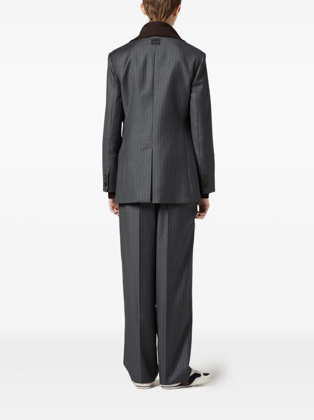 Miu Broek met krijtstreep Grijs