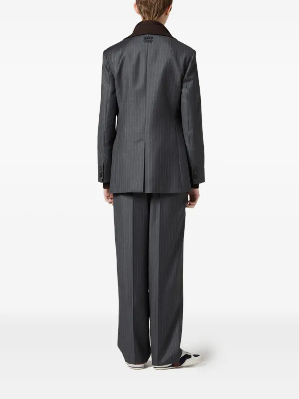 パンツ MIU MIU PINSTRIPE PANTS Miu Miu Pinstripe Trousers | Grey | FARFETCH