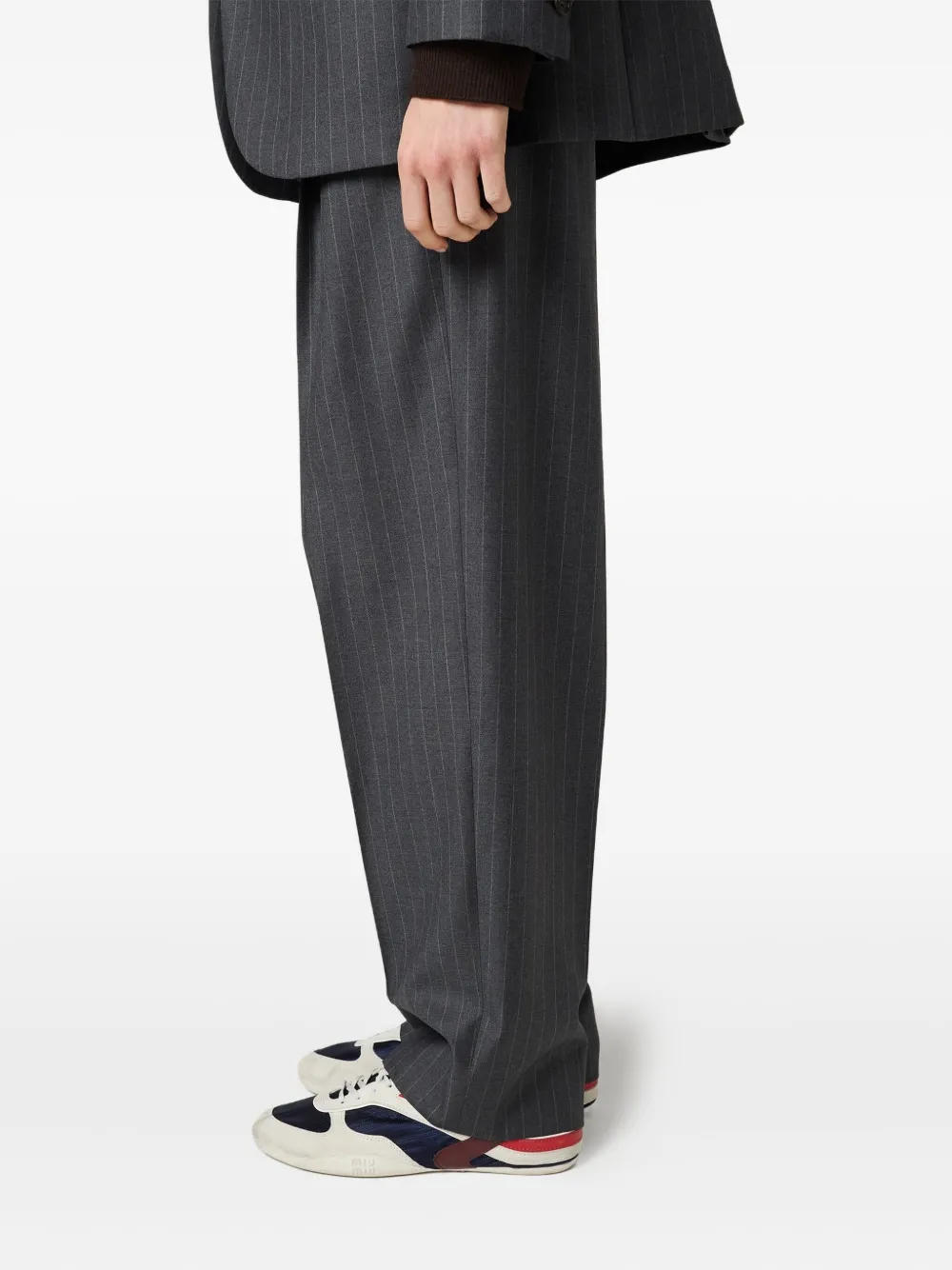 Miu Broek met krijtstreep Grijs