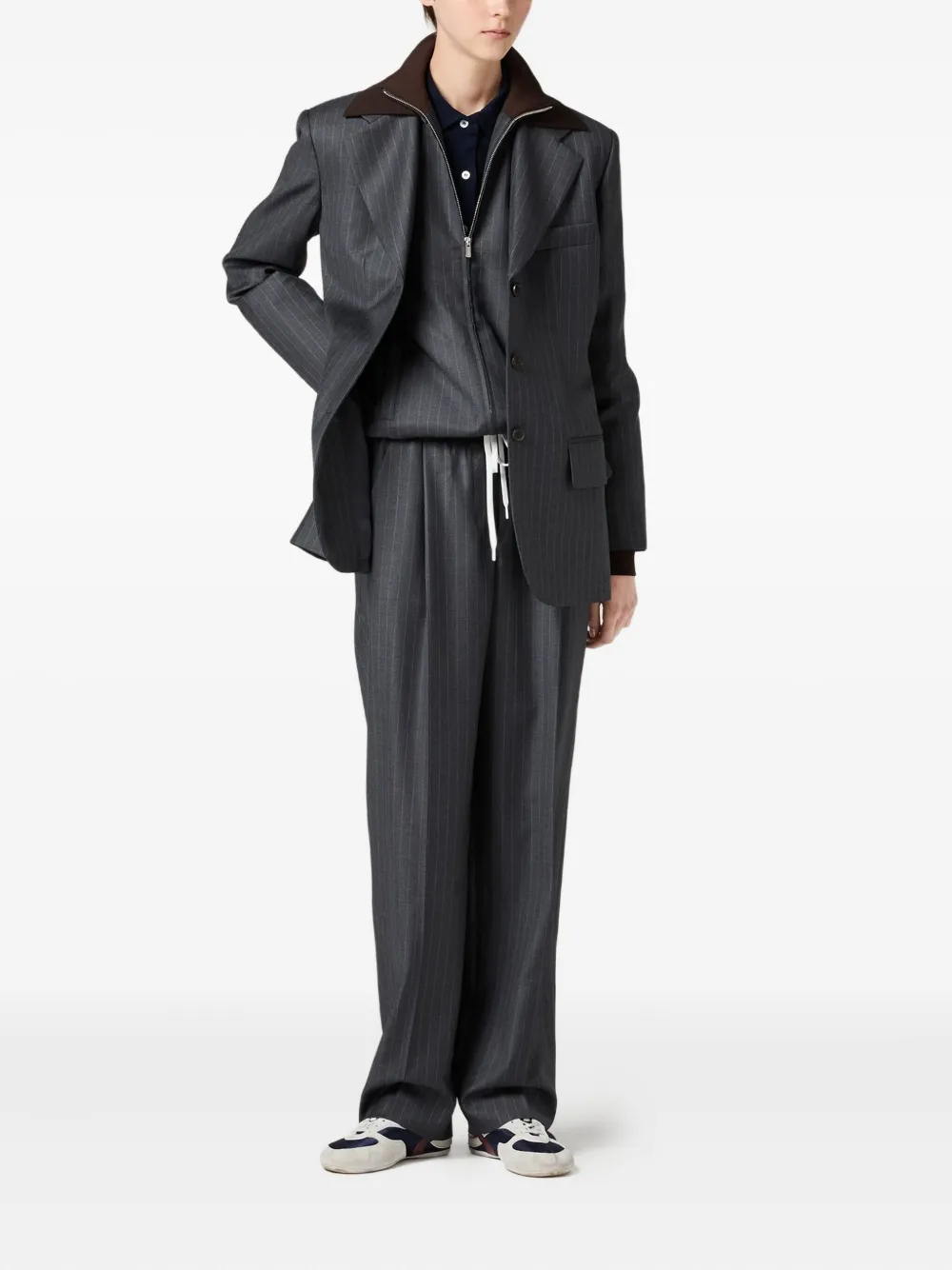 Miu Broek met krijtstreep Grijs