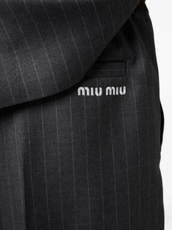 Miu Miu ピンストライプ パンツ | グレー | FARFETCH JP