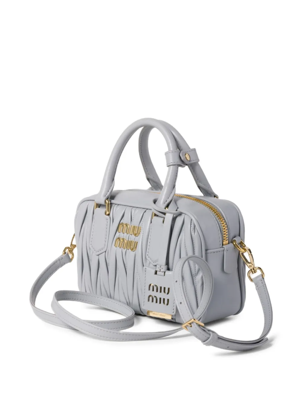 Miu Arcadie matelassé leren bucket-tas Grijs