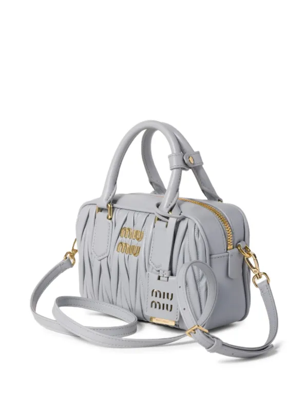 Miu Miu Arcadie Matelassé Leather Bag | Grey | FARFETCH