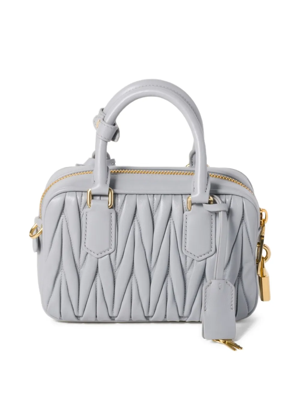 Miu Arcadie matelassé leren bucket-tas Grijs