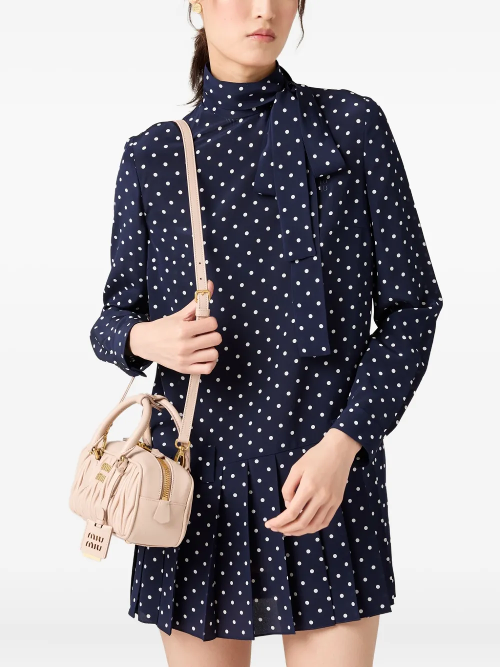 Miu Arcadie matelassé leren shopper Roze