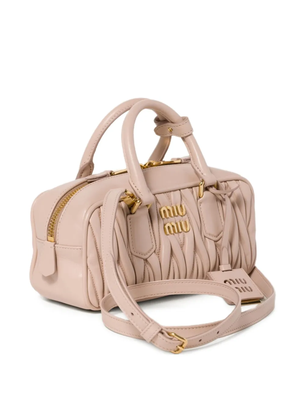 Miu Arcadie matelassé leren shopper Roze