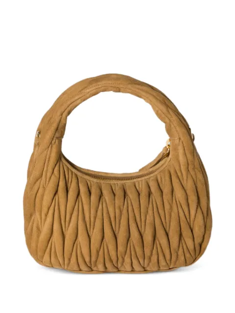 Miu Miu Wander matelassé suede shoulder bag