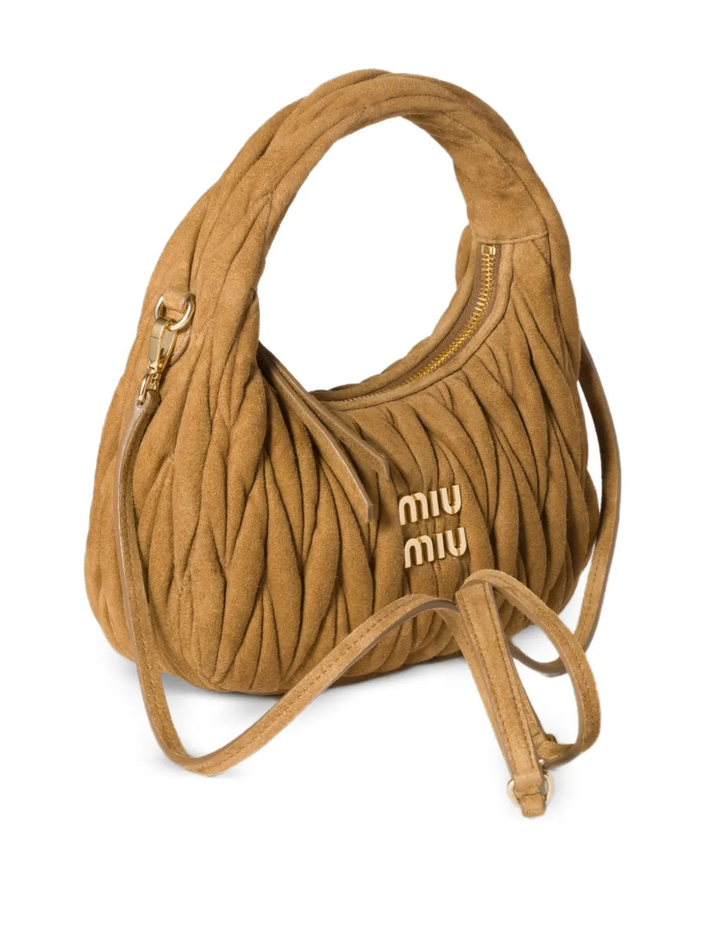 Miu Miu Wander matelassé schoudertas - Bruin