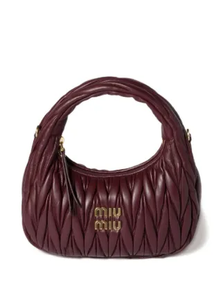 Miu Miu Wander Matelassé Nappa Leather Shoulder Bag | Red