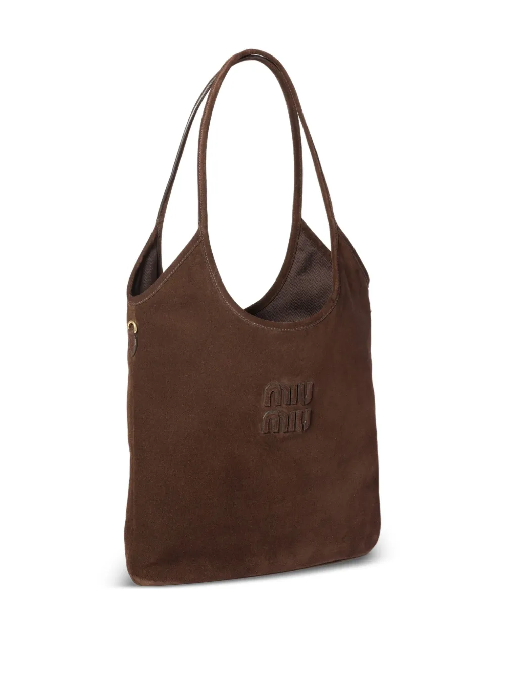 Miu Miu Ivy Suede Shoulder Bag In Brown