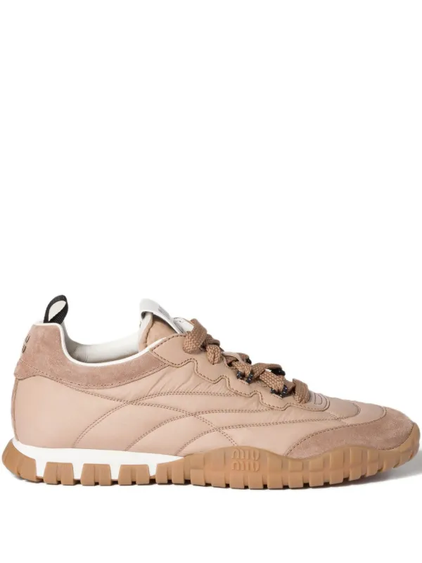 Beige Miu Miu Sport Shoes Miu Miu Tyre Sneakers Pink FARFETCH