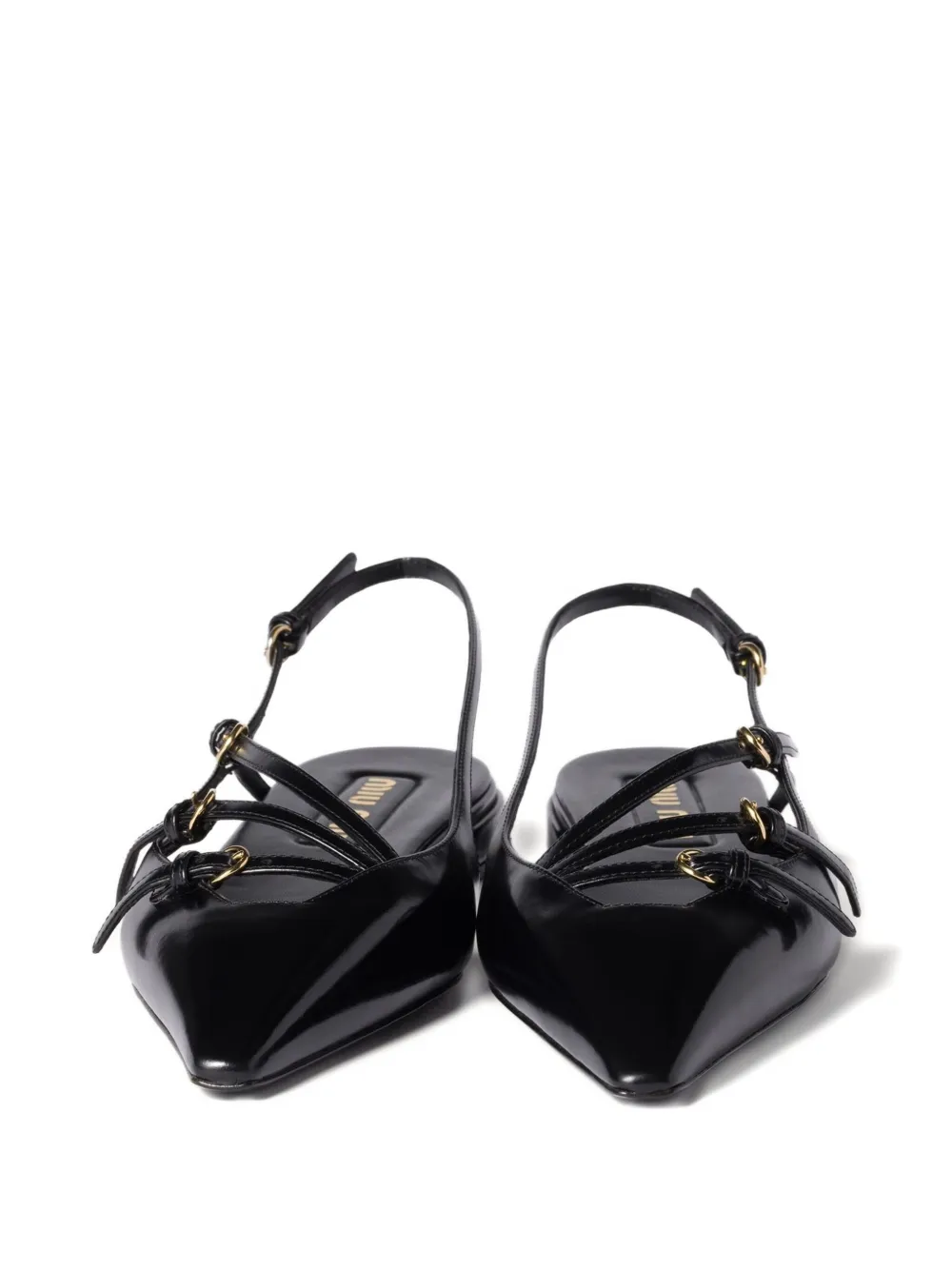 Miu buckled slingback flat pumps Black
