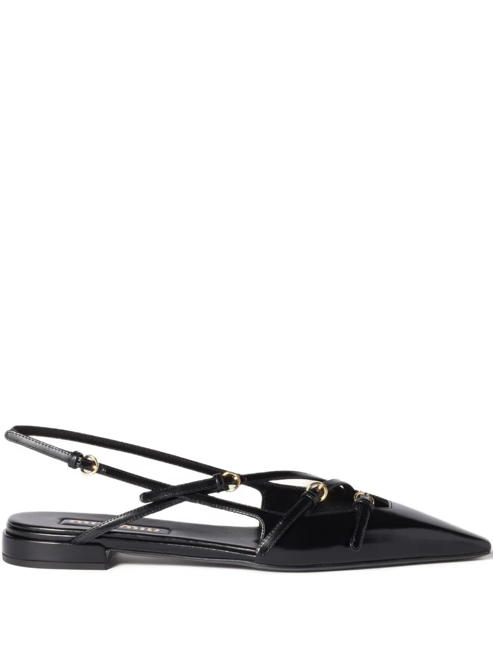 Miu buckled slingback flat pumps Black
