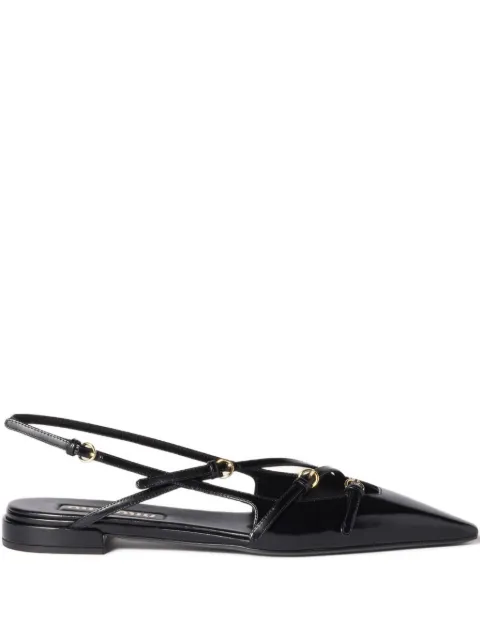 Miu Miu buckled slingback flat pumps