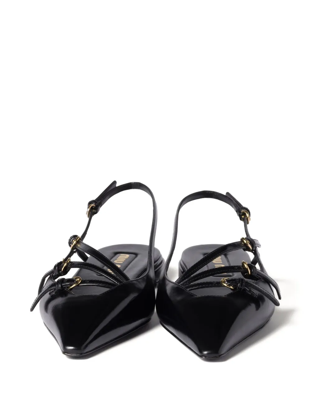 Miu buckled slingback flat pumps Black
