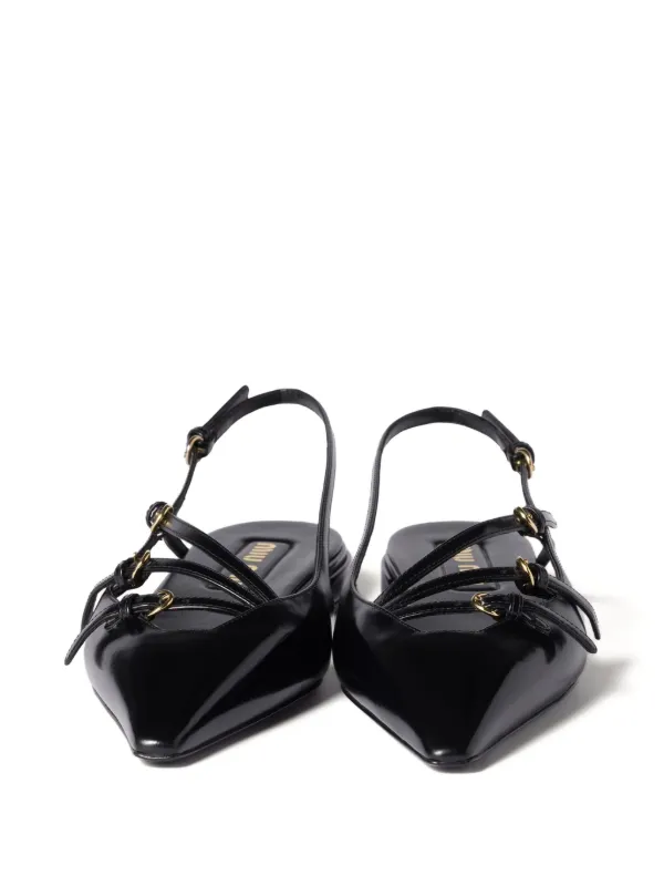 【関税込み】miu miu SLINGBACK STRAPS Miu Miu Vernice Strappy Leather Slingback Sandals - Bergdorf