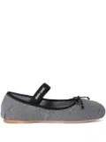 Miu Miu bow-embellished elastic-strap ballet flats - Grey