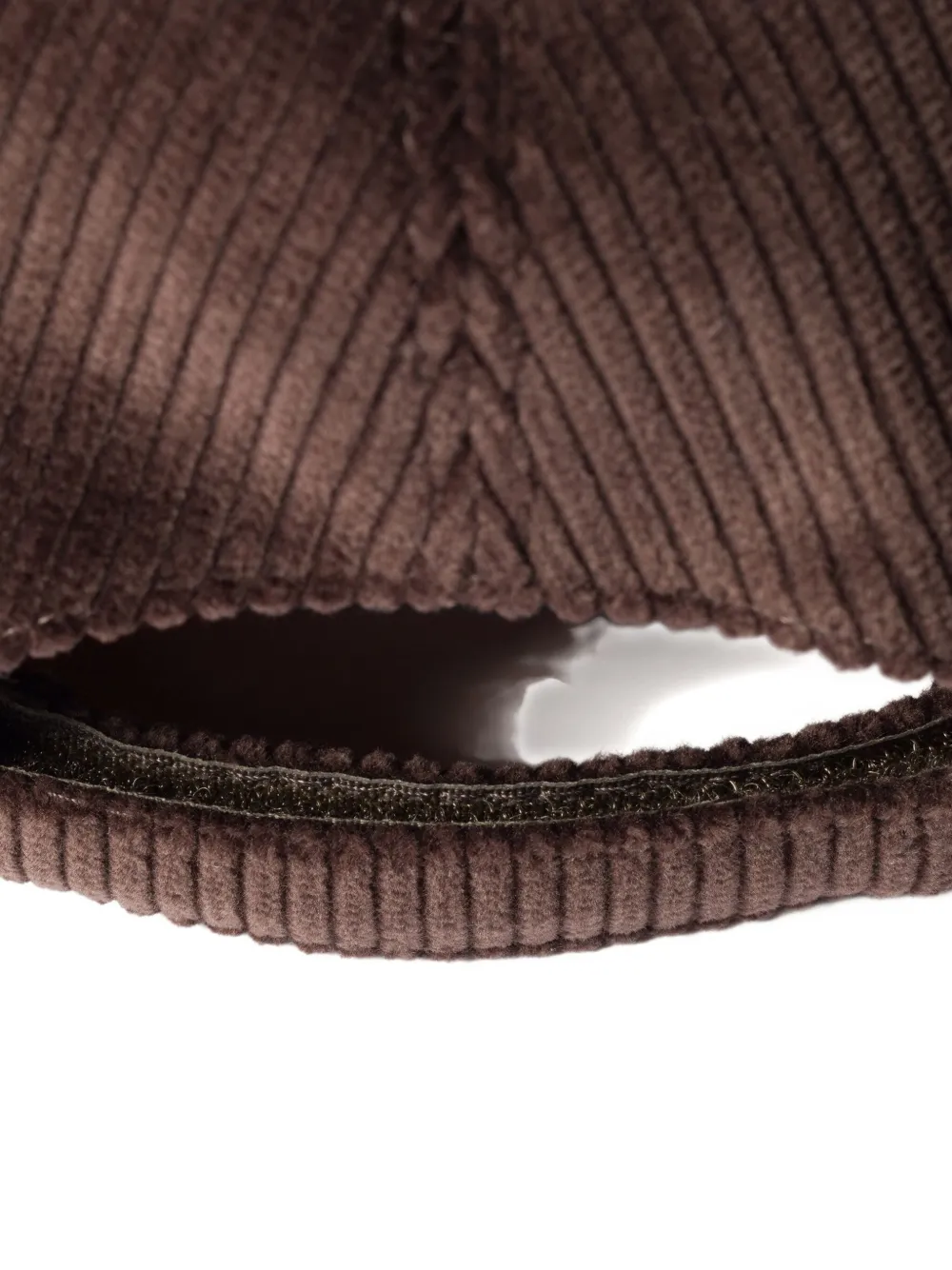 Miu Ribfluwelen honkbalpet met logopatch Bruin