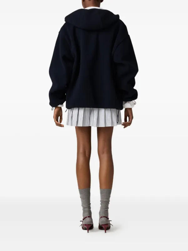 miu miu ジップパーカーセーター Miu Miu ジップアップ パーカー | ブルー | FARFETCH JP