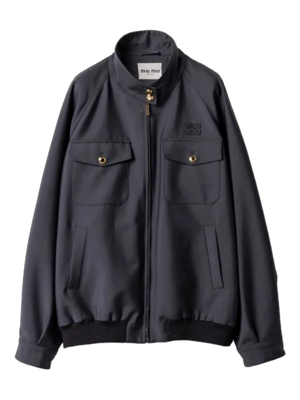 MIU MIU 1999fw archiveウールリブニットジャケット Miu Miu リブニット ジャケット | グレー | FARFETCH JP