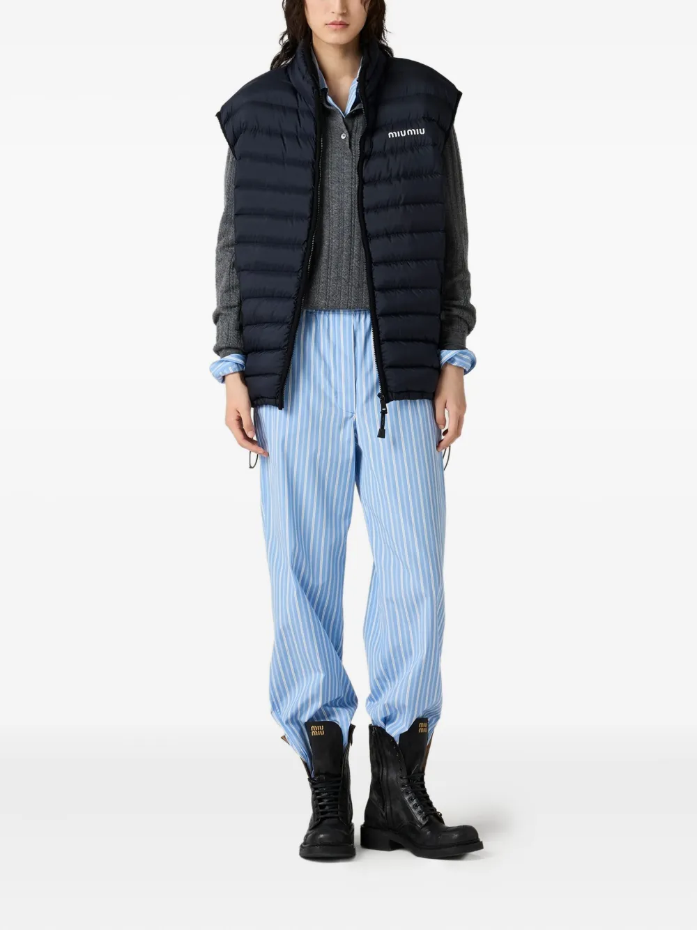Miu Bodywarmer met opstaande kraag Blauw