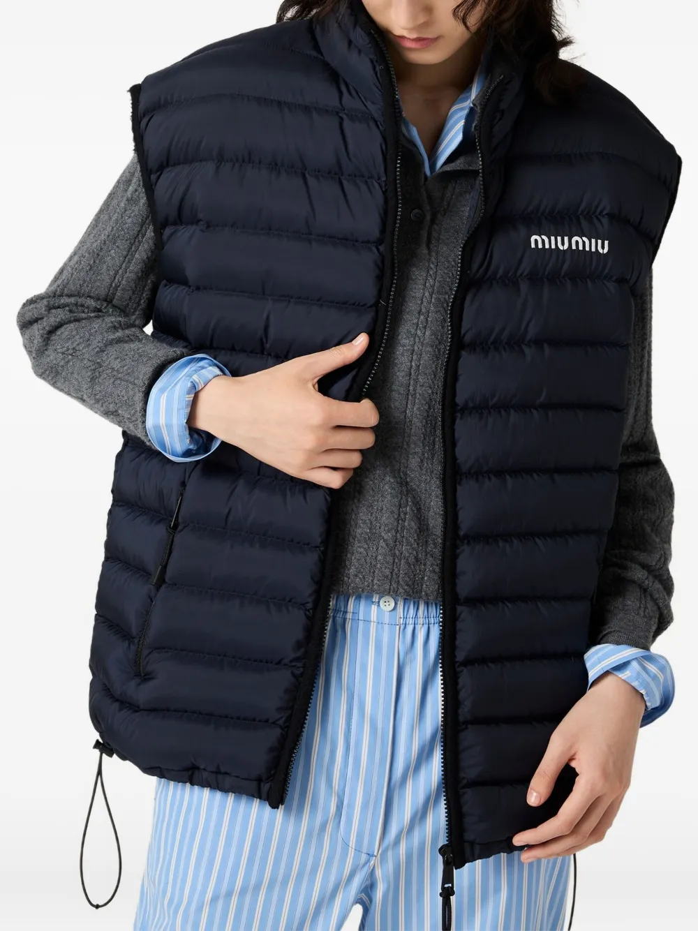 Miu Bodywarmer met opstaande kraag Blauw