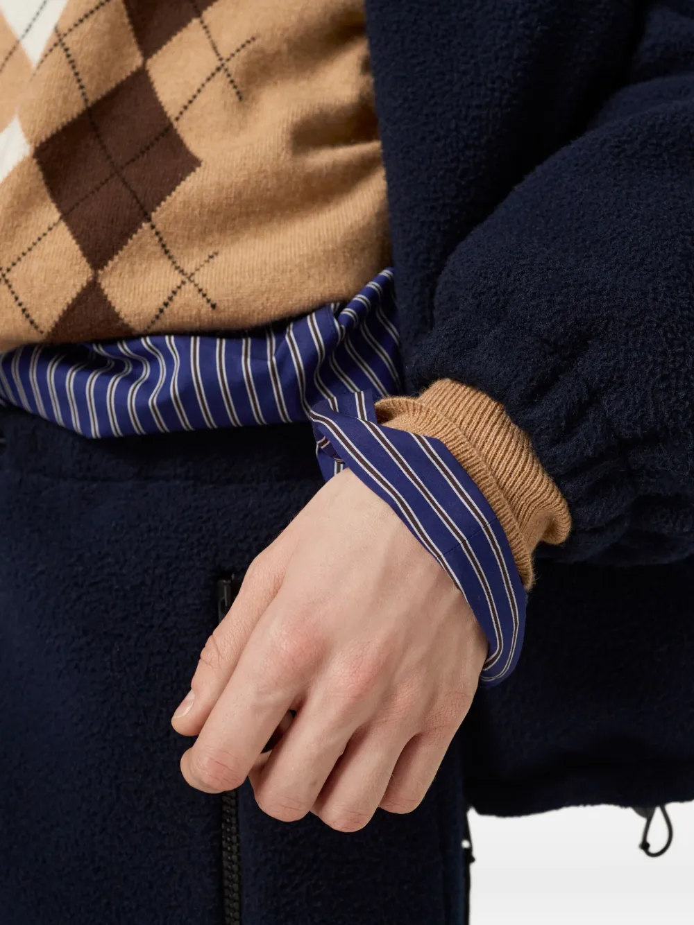 Miu Miu Argyle Pattern Cashmere Sweater With Polo Collar In Multi