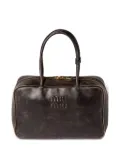 Miu Miu Beau logo-embossed zip-top tote bag - Brown