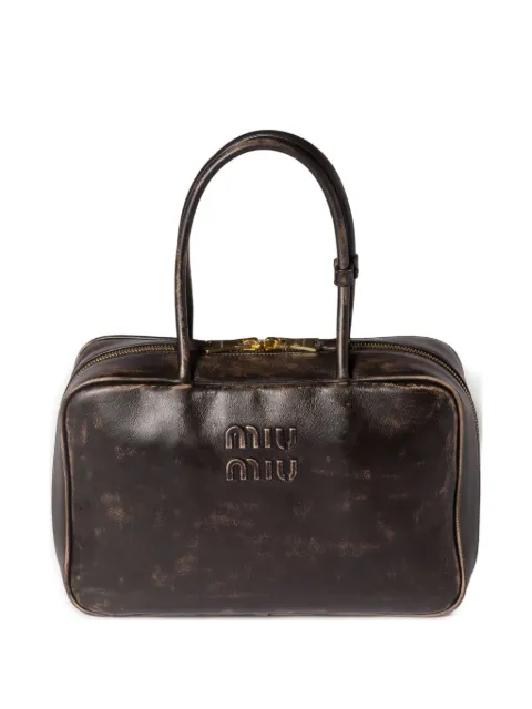 Miu Miu Beau logo-embossed zip-top tote bag