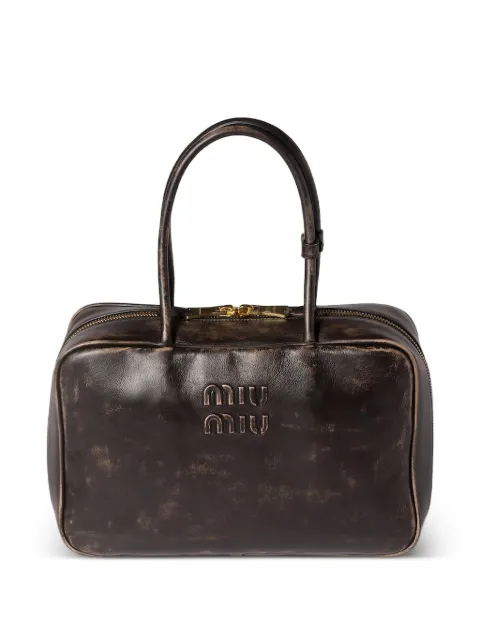 Miu Miu Beau logo-embossed leather shoulder bag