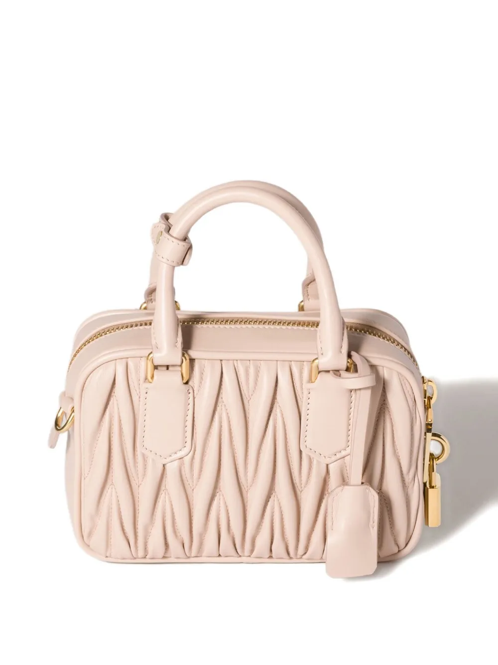 Miu Mini Arcadie matelassé leren bucket-tas Roze