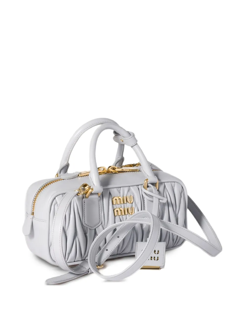 Miu Arcadie matelassé leren shopper Grijs