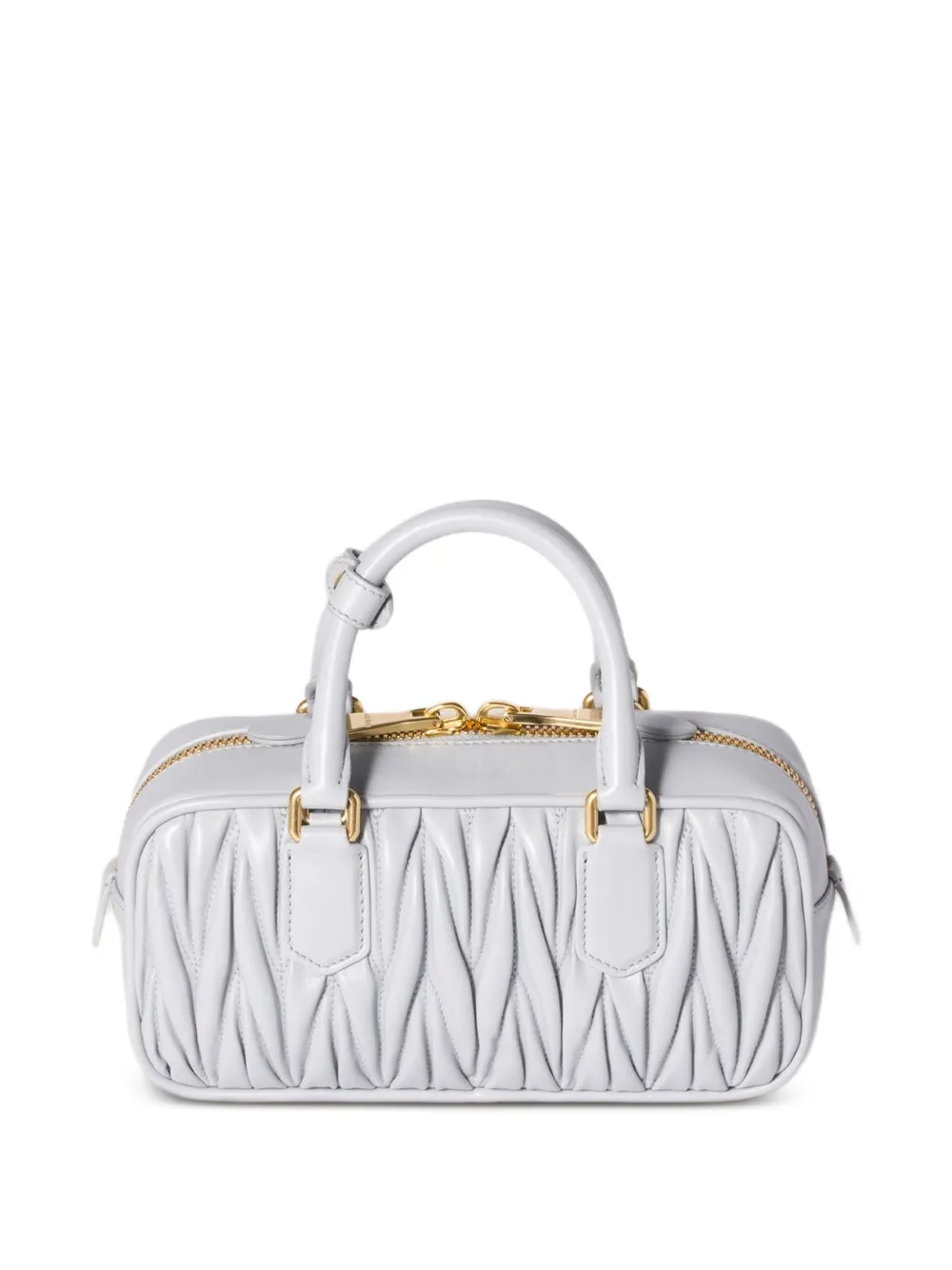 Miu Arcadie matelassé leren shopper Grijs