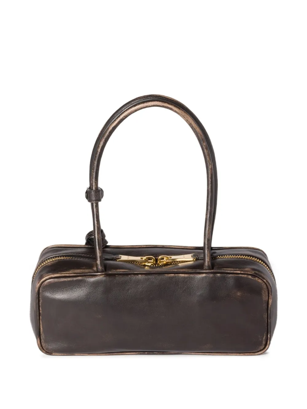 Miu Beau shopper met logo-reliëf Bruin