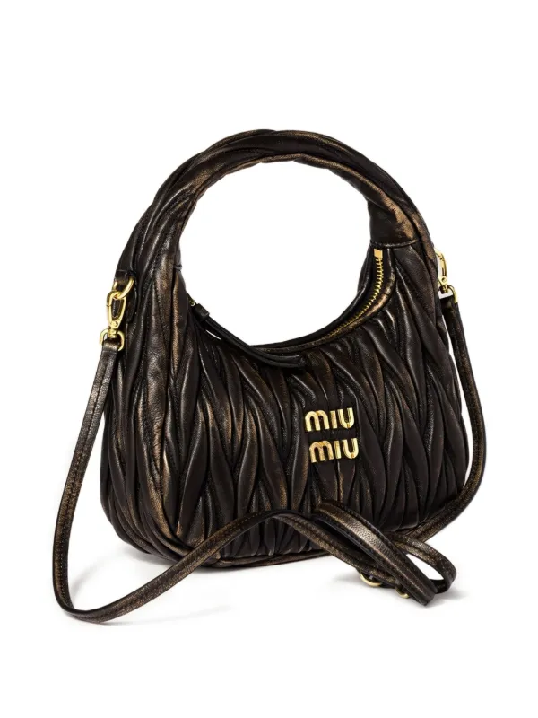 Miu Miu Wander Matelassé Leather Shoulder Bag Brown FARFETCH IN