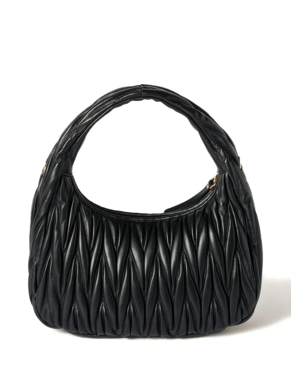 Miu Wander matelassé leather tote bag Zwart