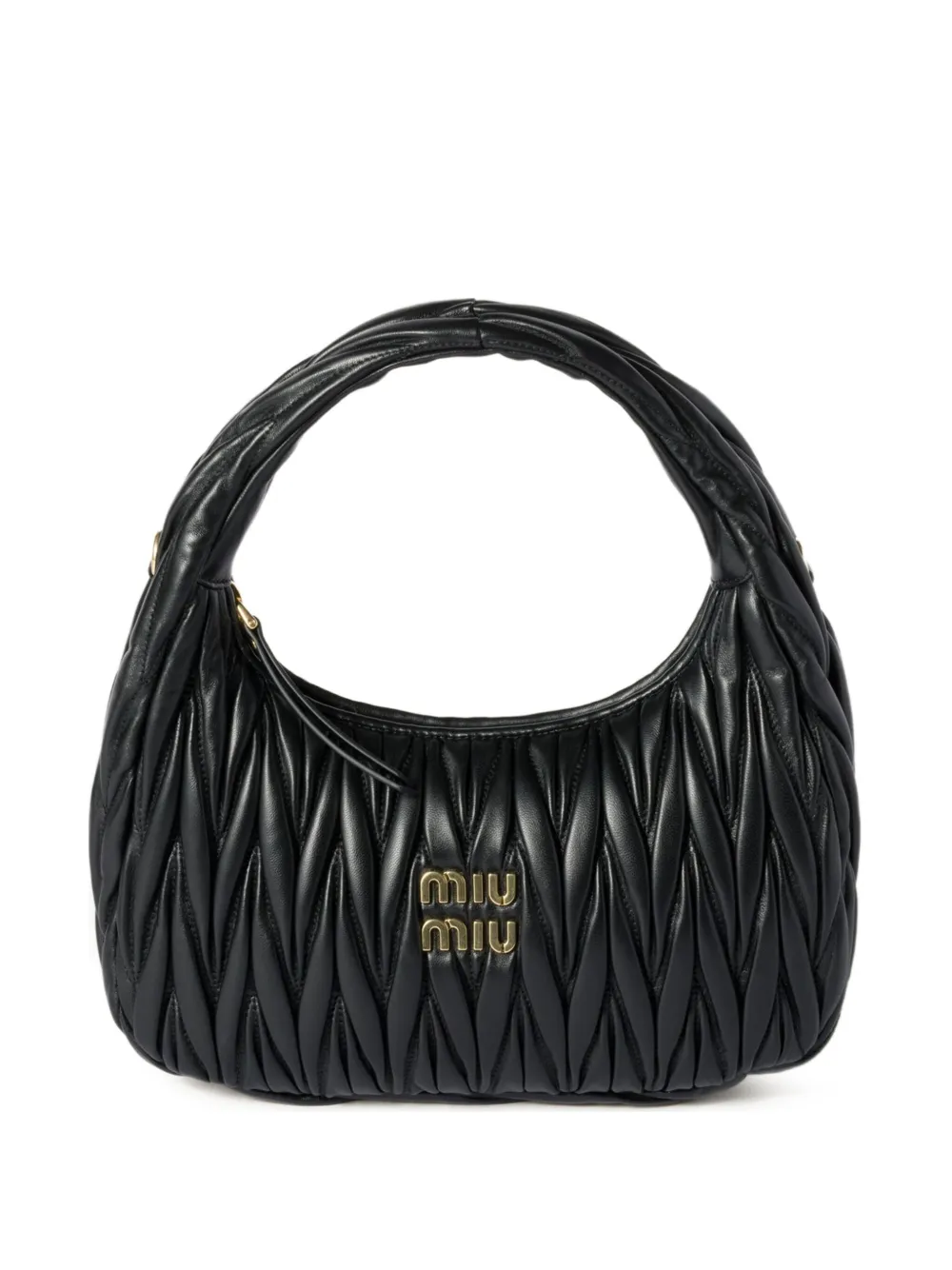 Miu Wander matelassé leather tote bag Zwart