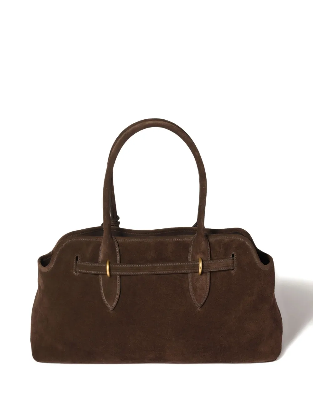 Miu Miu Aventure suède shopper met gespsluiting - Bruin