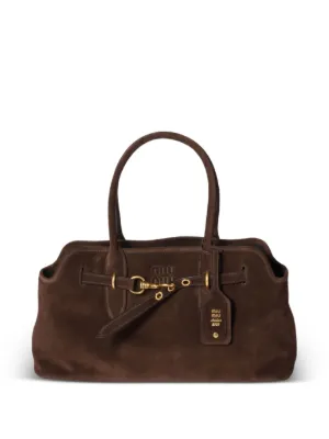 Prada スエードハンドバッグ M | ブラウン | FARFETCH JP